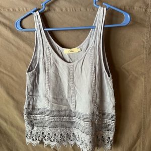 LAST CHANCE: Light Blue Lace Crop Top